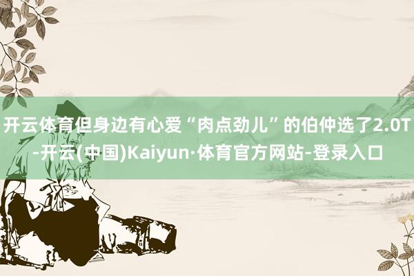 开云体育但身边有心爱“肉点劲儿”的伯仲选了2.0T-开云(中国)Kaiyun·体育官方网站-登录入口