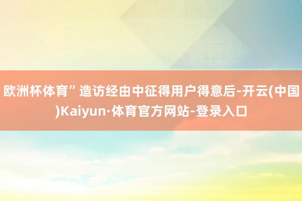 欧洲杯体育” 造访经由中征得用户得意后-开云(中国)Kaiyun·体育官方网站-登录入口