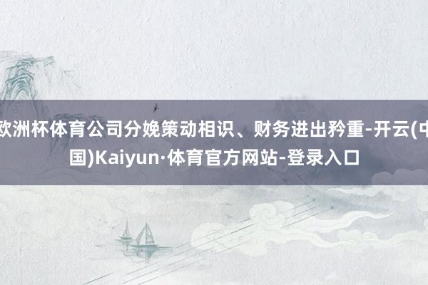 欧洲杯体育公司分娩策动相识、财务进出矜重-开云(中国)Kaiyun·体育官方网站-登录入口