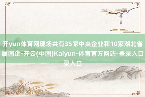 开yun体育网现场共有35家中央企业和10家湖北省属国企-开云(中国)Kaiyun·体育官方网站-登录入口