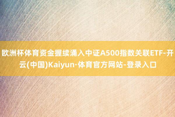 欧洲杯体育资金握续涌入中证A500指数关联ETF-开云(中国)Kaiyun·体育官方网站-登录入口