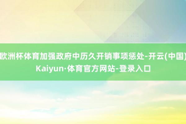 欧洲杯体育加强政府中历久开销事项惩处-开云(中国)Kaiyun·体育官方网站-登录入口