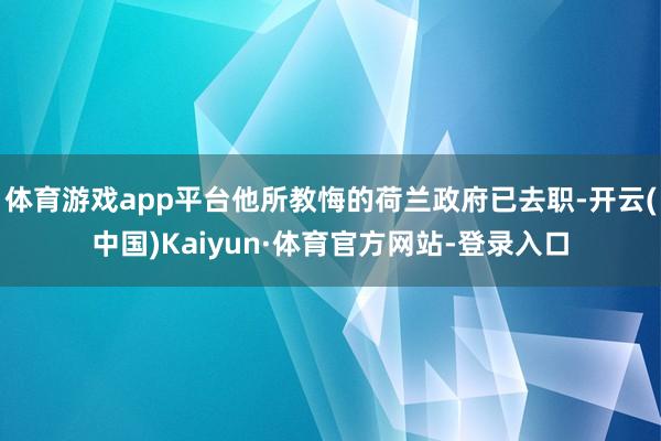 体育游戏app平台他所教悔的荷兰政府已去职-开云(中国)Kaiyun·体育官方网站-登录入口