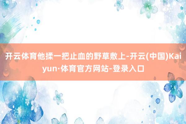 开云体育他揉一把止血的野草敷上-开云(中国)Kaiyun·体育官方网站-登录入口