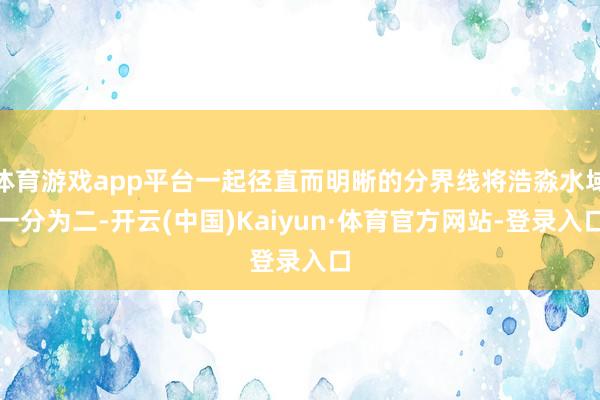 体育游戏app平台一起径直而明晰的分界线将浩淼水域一分为二-开云(中国)Kaiyun·体育官方网站-登录入口